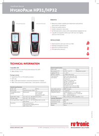 Thumbnail of document Data Sheet - HygroPalm HP32 Handheld Indicator